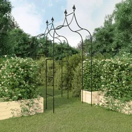 furnicato Gartenbögen, Schwarz, Metall, 120x260x38 cm, Stahl