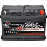 PKW Batterie Autobatterie 12V 74Ah 680A BlackMax Starterbatterie statt 70Ah 72Ah