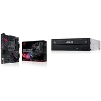 ASUS ROG Strix B550-F Gaming Mainboard Sockel AM4 + DRW-24D5MT interner 24x DVD Brenner (DVD+-RW, Retail E-Green Silent) schwarz