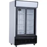 A&S Polarny Flaschenkühlschrank mit Glastüren 1000 L 1200x730x2036 mm, weiß, Schiebetüren