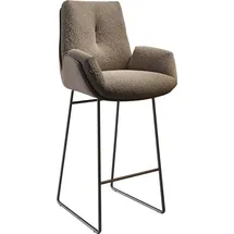 DeLife Barstuhl Clea-Flex Materialmix Schlamm Kufengestell Metall, Barstühle