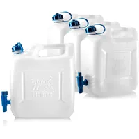 BigDean 4X Wasserkanister 12l Trinkwasserbehälter, Trinkwasserkanister mit Hahn, Lebensmittelecht, geeignet für 10-12 Liter, -20 - +70 Grad Celsius Reisekanister