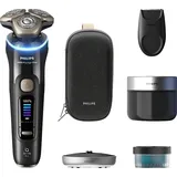 Philips i9000 Prestige Ultra Tiefschwarz (Triple Action Lift & Cut-Rasiersystem, NanoTech Dual Precision-Klingen, Reinigungsstation: Ja)