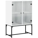 vidaXL Beistellschrank mit Glastüren Weiß 69x37x100 cm