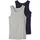 NAME IT Jungen Nkmtank Top 2p Noos Unterhemd, Grey Melange /Pack:w/ Dark Sapphire, 104 EU - 104