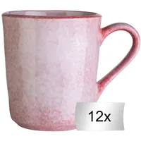 Home4You Kaffeetassen 12er Set, 355 ml - Rosa -