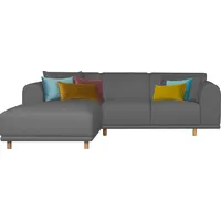 Ecksofa OTTO HOME "Maroon L-Form", grau, B:285cm H:82cm T:191cm, Struktur (100% Polyester);Struktur grob ( 100% POLYPROPYLEN;Struktur fein ( 100% Polyester), Sofas, Ecksofa, in skandinavischem Design, mit losen Kissen