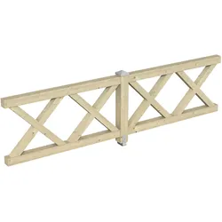 Brüstungsgeländer SKANHOLZ "Andreaskreuz", beige (natur), H:84cm L:335cm, Geländer