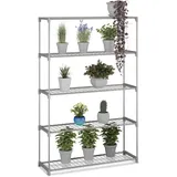 Relaxdays Blumenregal 140 x 91 x 28 cm Grau