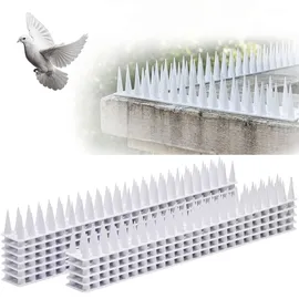 ideoon garden 12er Set Taubenspikes Weiss 5,4m - Effektive Vogelabwehr aus Polycarbonat - 3-reihige Abwehrspikes gegen Tauben, Möwen, Marder, Katzen & Eichhörnchen