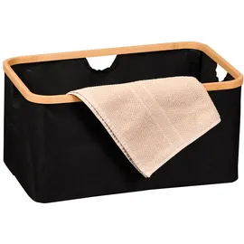 KESPER Allzweckkorb KESPER, schwarz, B:54cm H:26cm T:36cm, Bambus, Polyester, Aufbewahrungsboxen, Allzweckkorb, Wäschekorb, für Wohnzimmer, Zeitschriften, Spielzeug, Schlafzimmer