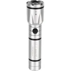 HOLEX LED-Taschenlampe mit Batterien, silber