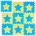 Relaxdays Puzzlematte Sterne Blau,Gelb