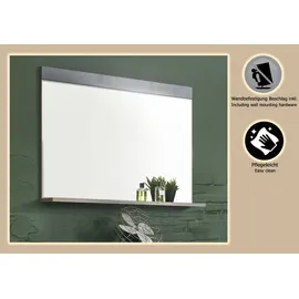 INOSIGN Garderobenspiegel "Ilana", grau (graphit grau matera), B:90cm H:69cm T:16cm, Glas, Holzwerkstoff, Spiegel, Garderobenspiegel, Spiegel mit Ablageboden - (B/T/H) 90/16/69 cm