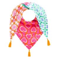 Zwillingsherz Dreieckstuch ZWILLINGSHERZ "Liebervoller Mix", Damen, pink (magenta), Viskose, Modetücher, Mit Tasseln