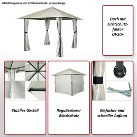MCW Pergola MCW-J63, Garten Pavillon, Terrassenüberdachung mit Seitenwand 3x3m - Anthrazit,