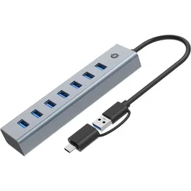 Conceptronic USB-Hub 7-Port 3.0/C->7x3.0 +TypC 5Gbps USB-A x 7