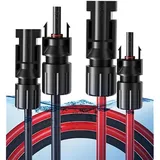 Solarsys® - 1,5m Meter 4mm2 Solarkabel mit Einseitigem Stecker PV, TÜV-Zertifika IP68,DC 1500V,1 Paar Rot/Schwarzes Verlängerungskabel,1,5Meter