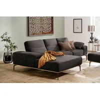 W.SCHILLIG Ecksofa run, Designsofa mit tollem Sitzkomfort, bequem, L-Form, mit Holzsockel, Füße in Bronze pulverbeschichtet, Breite 279 cm braun