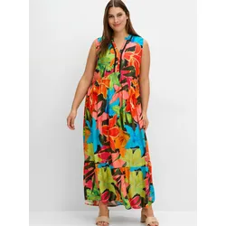 Maxikleid SHEEGO "Maxikleid", Damen, Gr. 56, Normalgrößen, bunt, 100% Viskose, Kleider