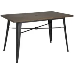 Bolero Kompletter Outdoor Tisch 120X76X76Cm Dunkles Holz