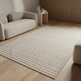 KADIMA DESIGN Teppich Outdoor VENTOUX in Beige, im Boho-Stil, 240 x 340 cm