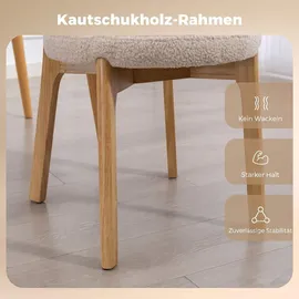 Homcom Esszimmerstuhl Polyester Creme 2er Set