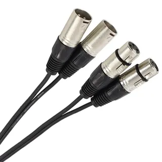 Plugger Câble Bretelle XLR femelle 3b/mâle 3b 1,50 m Noir