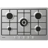 Candy Idea CDOY7W4X Gaskochfeld 5 Brennern, Edelstahl, Brenner mit doppelter Krone, spülmaschinenfeste emaillierte Grillroste, Sicherheitssystem, 74,5 x 51 x 6 cm, Farbe Edelstahl