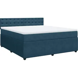 vidaXL Boxspringbett mit Matratze Blau 180x200 cm Samt