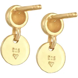 ELLI PREMIUM Ohrstecker Kugel Plättchen Antique 375 Gelbgold 375 onesize