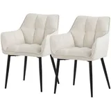 ML-Design Esszimmerstuhl Frotteestoff Creme