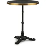 Blumfeldt Patras Bistro-Tisch, Gartentisch, Deko-Zierkante, Gusseiserner Standfuß, für drinnen und draußen, wasserfest, frostsicher, 57,5 cm 72 cm schwarz Ø Schwarzer Marmor