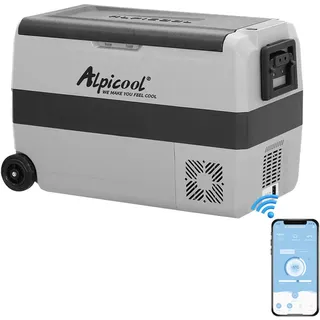 Alpicool T50 50L Kompressor Kühlbox 12V tragbarer Kühlschrank elektrische Gefrierbox klein Gefrierschrank für Auto camping, Lkw, Boot und Steckdose mit USB-Anschluss, -20°C bis 20°C