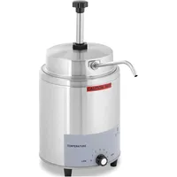 Royal Catering Saucenspender mit Heizfunktion 4,5 l - / 3,3 Pumpstation Pumpspender Dosierspender 550 W, Speisewärmer, Silber