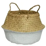 Kaemingk Korb Seegras Natur & Weiß Ø 35 cm Höhe 30 cm