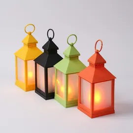 MARELIDA LED Laterne mit Flammeneffekt flackernde LED H: 24cm Batteriebetrieb orange