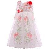 ELSA & ANNA Prinzessin Kleid Mädchen – Eiskönigin – Prinzessinnenkostüm – Mädchen Kleid für Partys, Geburtstage, Fasching, Karneval und Halloween – Prinzessin Kostüm Mädchen – 7-8 Jahre (BEL01)