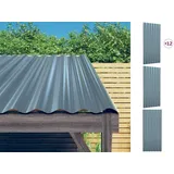 vidaXL Dachpaneele 12 Stk. Pulverbeschichteter Stahl Grau 80x36 cm