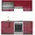Vicco Küchenzeile Fame-Line 200 cm bordeaux hochglanz