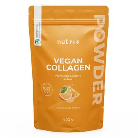 Nutri + Nutri Vegan Collagen Formation Support - Pulver zur Unterstützung der Kollagenbildung bzw. Kollagen Peptiden - mit Hyaluronsäure - 400 g Orange