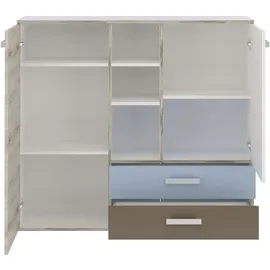 FMD Nona 4 117 cm Weiß / Sandeichefarben / Bunt