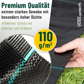 Voss.garden Bodengewebe 31,5m2 - 110g/m2, Bändchengewebe 15x2,1m, gegen Unkraut