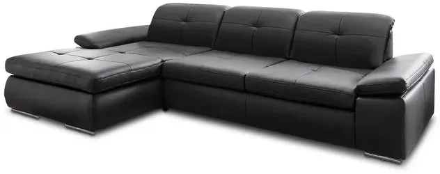 ComfortPlan Ecksofa Akira L Leder Schwarz