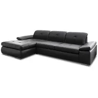 ComfortPlan Ecksofa Akira L Leder Schwarz