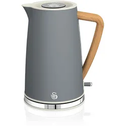 SWAN SK14610GRYNEU Wasserkocher 1,7L Ultra Schnell Kabellos Modernes Design Nordic, Grau, 2200W