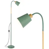 ANTEN Leselampe Stehlampe E27 Fassung Max.60W Schwenkbare Stehlampe für Wohnzimmer Schlafzimmer Arbeitszimmer Stehleuchte Nordisch mit Höhe 159cm, Waldgrün