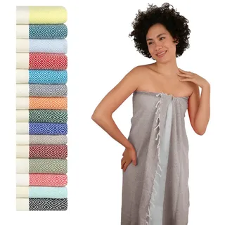 furora HOLIDAY Saunatuch Saunahandtuch Saunatuch Damen + Herren, Hamamtuch groß 100x200 XXL braun