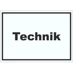 Technik Aufkleber mit Text Hauswirtschaftsraum waagerecht A4 (210x297mm)