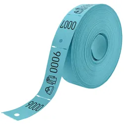 CombiCraft Garderobenummern auf Rolle Blau mit Tasche-/Jacke Symbol - 500 Abrisse pro Rolle